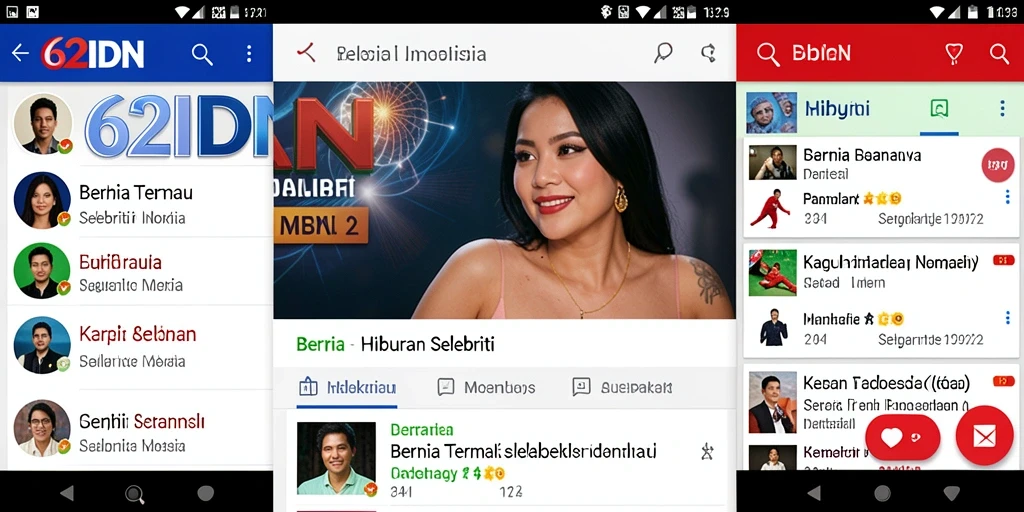 Tampilan antarmuka aplikasi 62IDN yang modern dan informatif.
