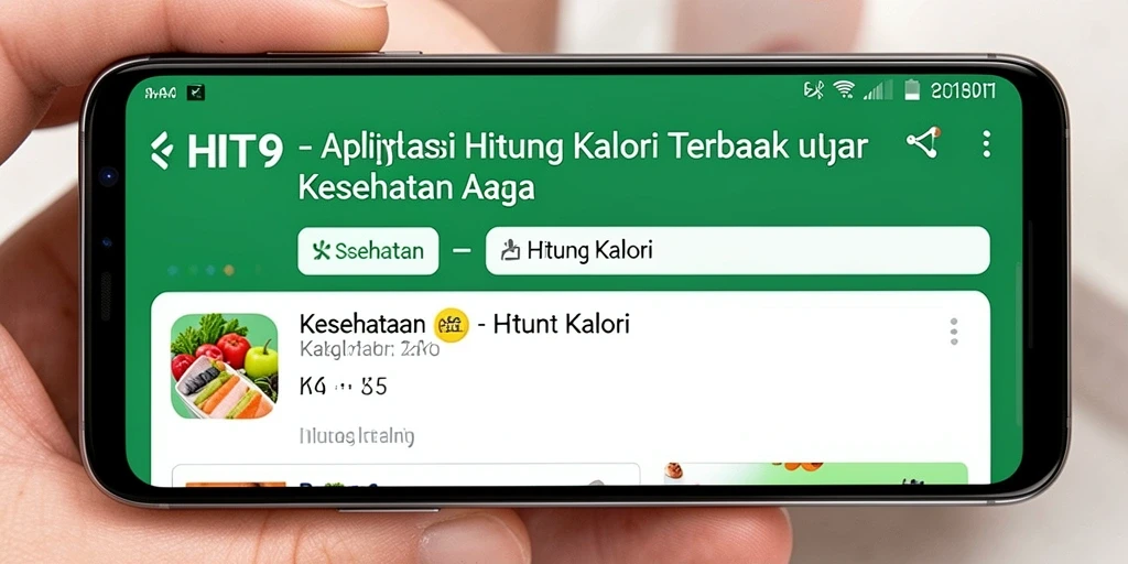 Antarmuka aplikasi HIT9 untuk menghitung kalori dengan mudah.