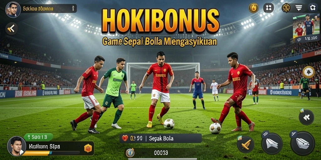Antarmuka menarik HOKIBONUS dengan fitur sepak bola yang lengkap.