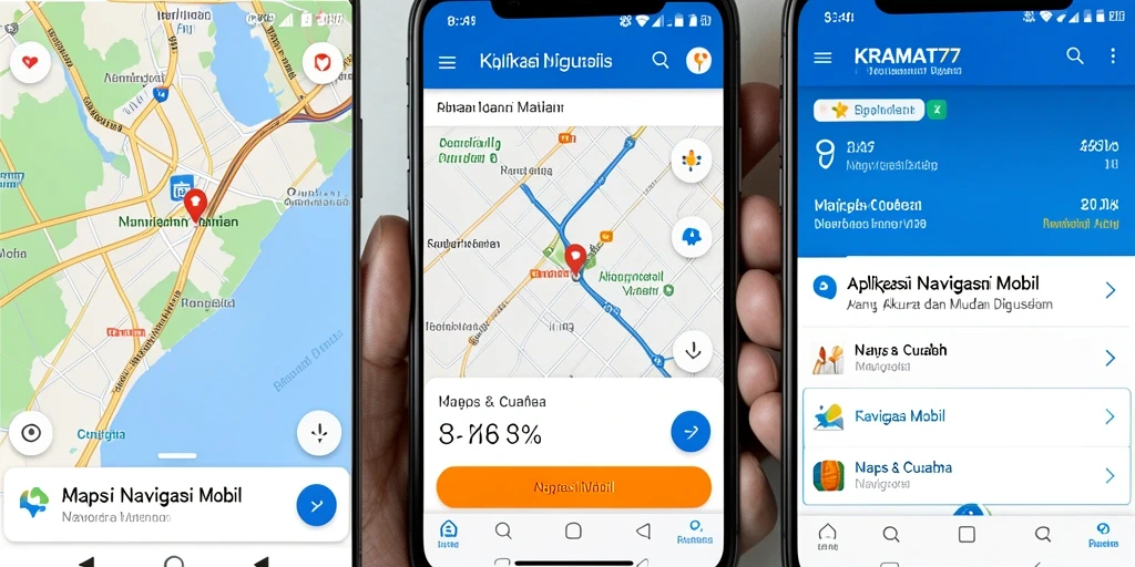 Tampilan antarmuka KRAMAT77 untuk aplikasi Navigasi Mobil yang menarik dan mudah digunakan.