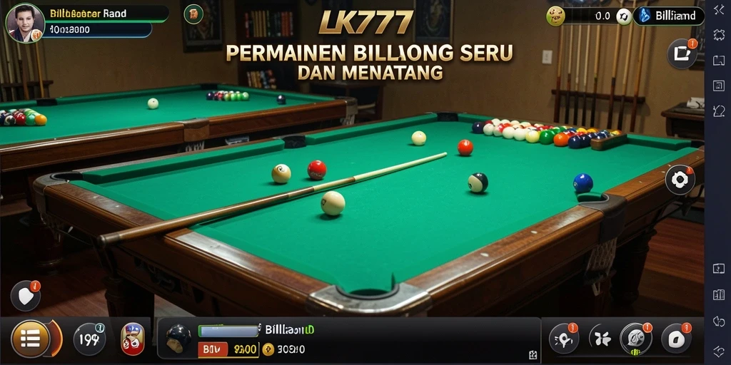 Tampilan antarmuka game Billiard LK777 yang menarik.