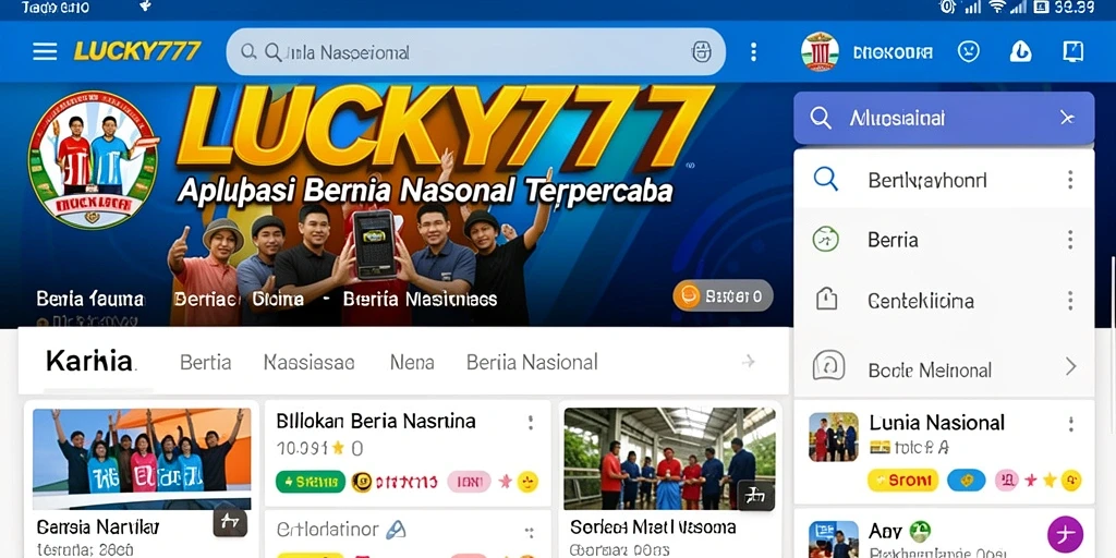 Tampilan antarmuka LUCKY777 dengan berita terkini dan fitur navigasi yang mudah digunakan.