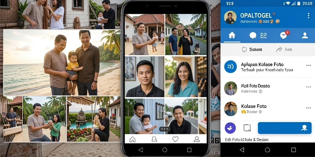 Tampilan antarmuka utama OPALTOGEL untuk pembuatan kolase foto.